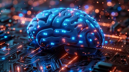 the intersection of technology and neuroscience in a cyber brain concept