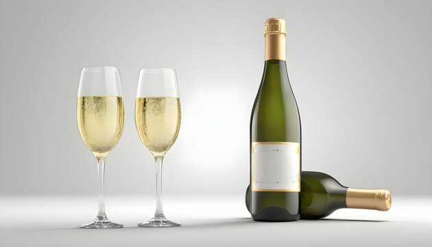Sparkling Wine Bottle And Glasses Celebration Pa Upscaled 3