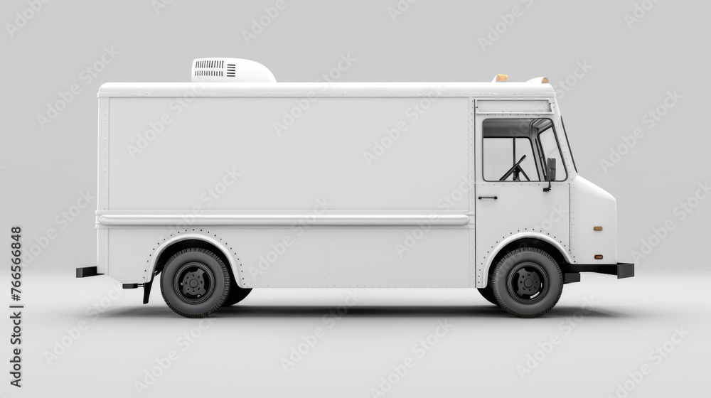 Wall mural a white truck with a large hood and a white roof