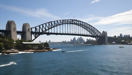 Fototapeta na wymiar Serene Picturesque View Of The Sydney Harbour Bri