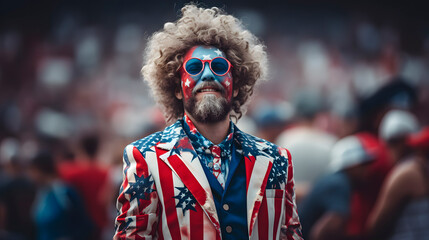 person dressed in united states theme, 4th of july celebration, united states independence