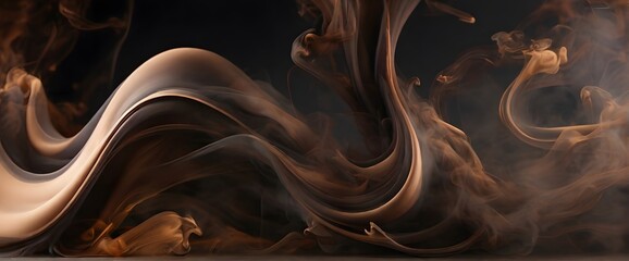 Close-up of thin wisps of white smoke curling upwards against a black background.