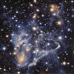 Fototapeta na wymiar The star cluster pattern exudes celestial elegance, with twinkling stars generative ai