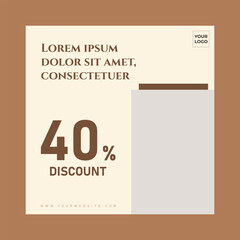 Social media design template square banner