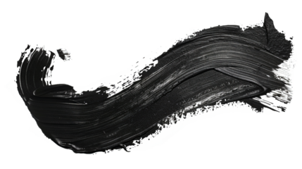 Isolated Black Brush Strokes: Abstract Japanese Art
