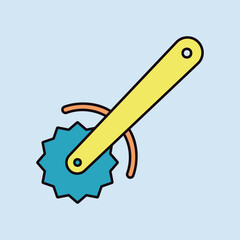 Pizza knife vector icon. Kitchen appliance
