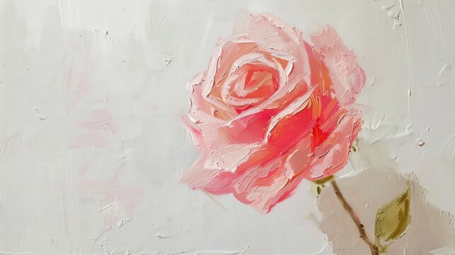 colorful rose painted  on white background