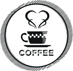Creative eyecatching cup coffee logo t shirt design