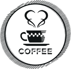 Rolgordijnen Creative eyecatching cup coffee logo t shirt design © محمد توحيد حسن
