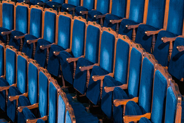 Row of the blue seats  theatre