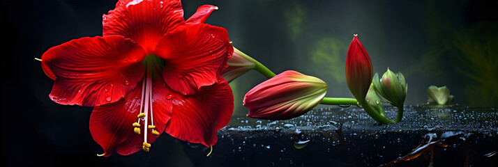 A Captivating Display of Nature's Vibrancy: Amaryllis in Full Bloom