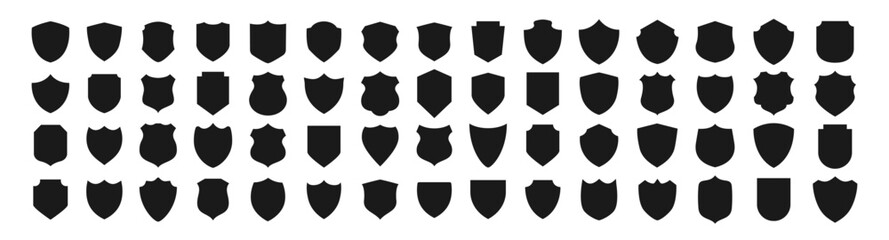 Shield icons set. Protect shield vector. Design elements for concept of safety and protection - obrazy, fototapety, plakaty