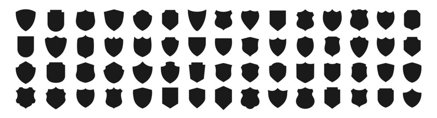 Set different shields icons, protect signs. Protect signs Different shields icon collection - obrazy, fototapety, plakaty
