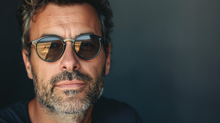Fototapeta premium Retrato de un hombre con gafas de sol