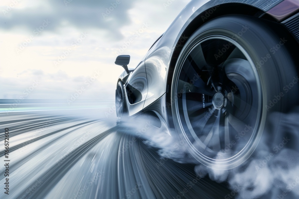 Poster drifting and racing concept. background with selective focus and copy space