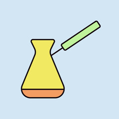 Turkish cezve vector icon. Kitchen appliance