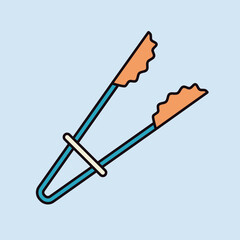 Obraz premium Kitchen tongs vector icon. Kitchen appliance