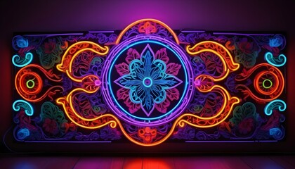 Psychedelic Art Inspired Neon Sign With Vibrant Co Upscaled 3