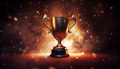 An esteemed golden trophy, representing accomplishment and victory, Success Champion Golden Trophy for Winner Background
