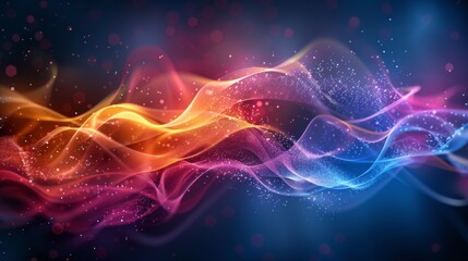Obraz premium A colorful abstract background with waves of light and bubbles, AI