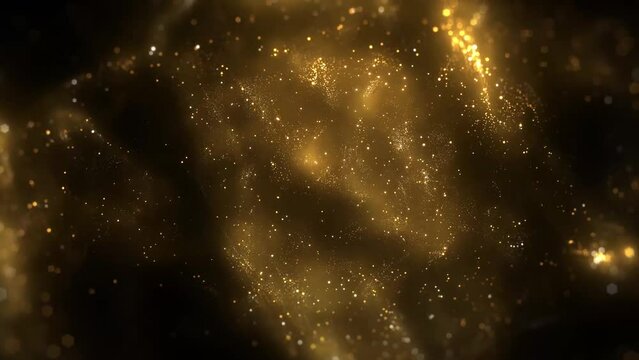 Stars in the night Sky, Slide 10 Golden Particles intro Text background Loop Animation. 