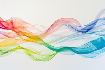 Fototapeta premium abstract colorful smoke waves on white background, copy space for text,website, flyer design