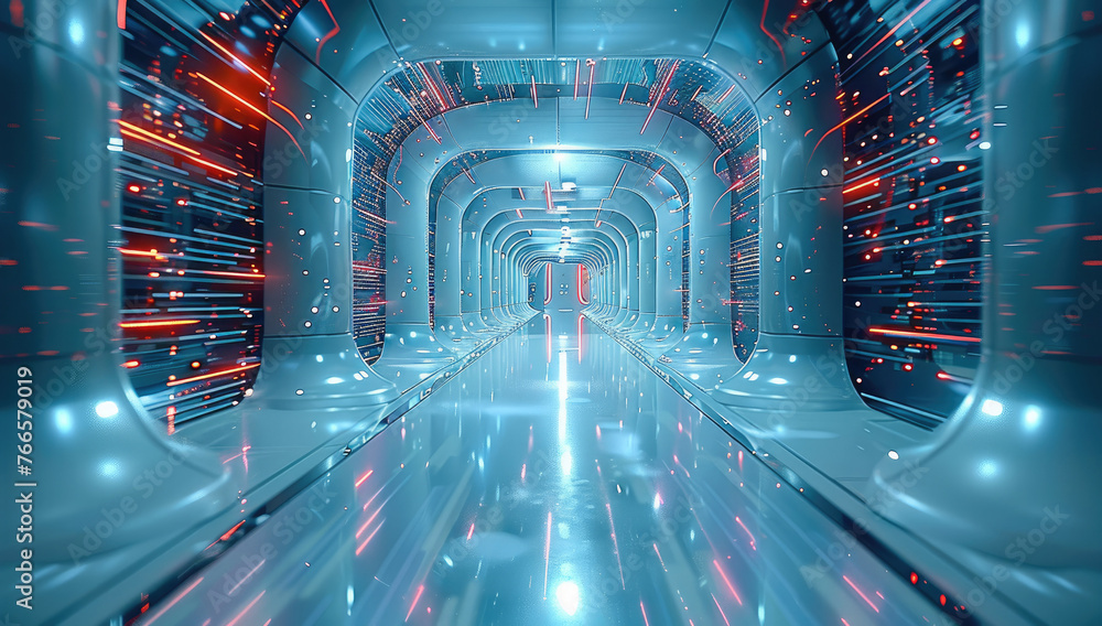 Poster Futuristic background. Generative AI.