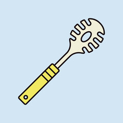 Kitchenware spaghetti spoon vector icon