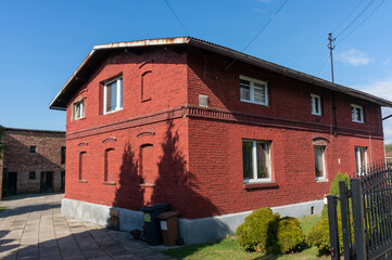 Old brick residential building in Kosztowy. Mysłowice, Poland.