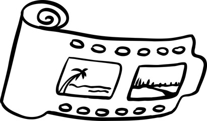 Hipster hand drawn vector illustration. Photo film