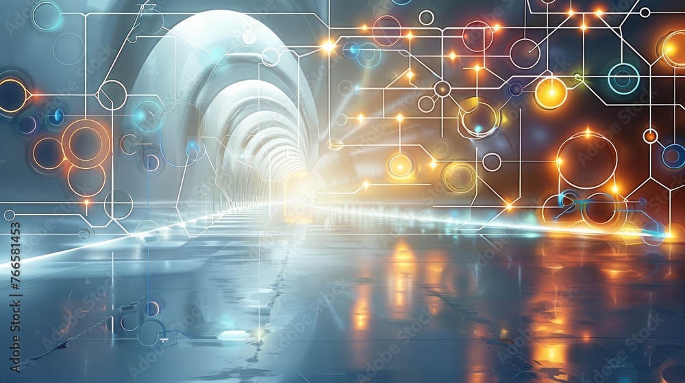 Poster a professional and sophisticated graphic meant for social media, the science. generative ai.
