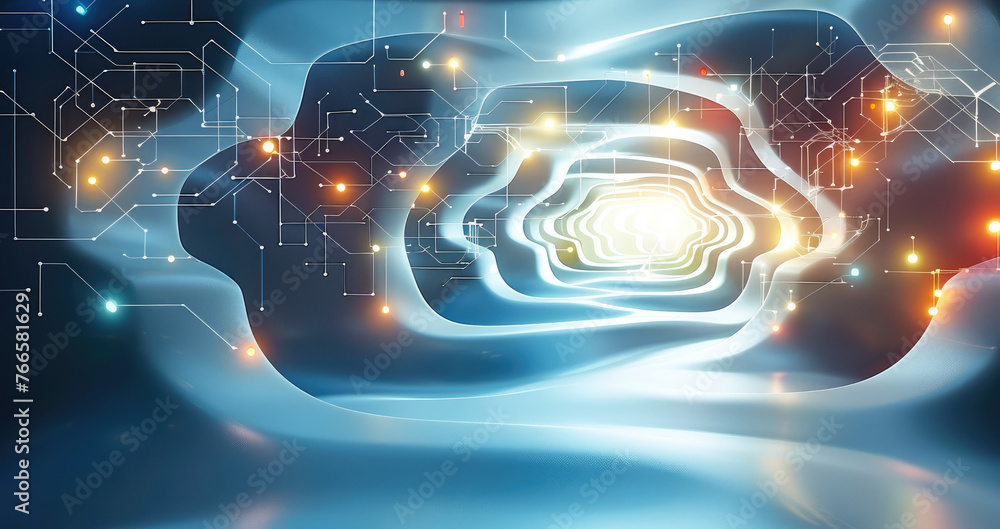 Poster a professional and sophisticated graphic meant for social media, the science. generative ai.