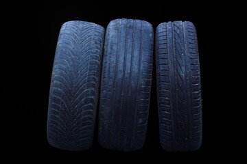 old worn damaged tires