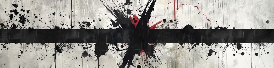 Grunge X Marks. Set of Ink Stains, Brush Strokes and Paint Splatters in Grunge Style