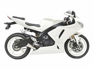 Obraz na płótnie Canvas Motorcycle Isolated on White Background | Modern Japanese Motorbike for Transportation and Sport | White Sports Bike with Clipping Path and Single Wheel Object