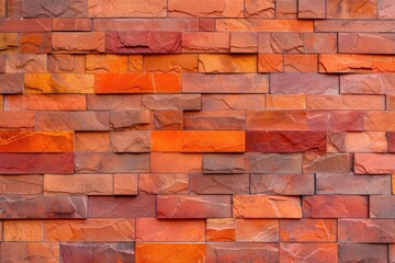 Obraz premium New Modern Clean Brick Wall Texture in Red and Orange Tones