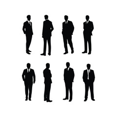 business man silhouette set