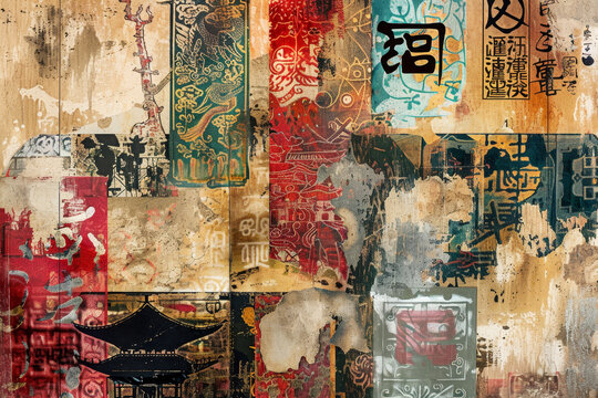 A close-up of an abstract background inspired by the rich history and culture of China.