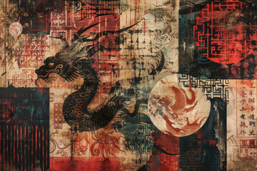 A close-up of an abstract background inspired by the rich history and culture of China.