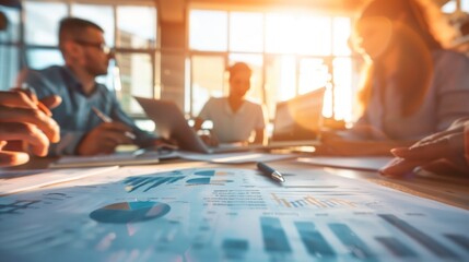 Close-up of business hands drawing and constructing graphs and plans at formal meeting or conference discussion. Teamwork, professionalism, and strategic planning in a formal business setting.