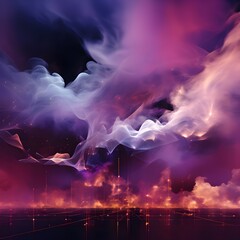Abstract Digital Clouds - obrazy, fototapety, plakaty