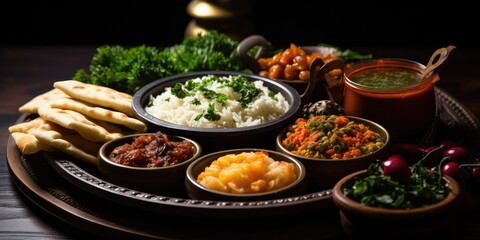 Savor the Ramadan Feast: Close-Up View of an Appetizing Faroot Meal, Ready to Delight During the Holy Month.