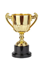 Fototapeta na wymiar Golden trophy with transparent background
