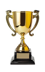 Golden trophy with  transparent background