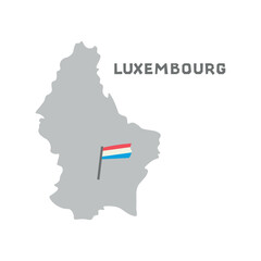 Luxembourg vector map with the flag inside. Map of the Luxembourg with the national flag isolated on white background. Vector illustration