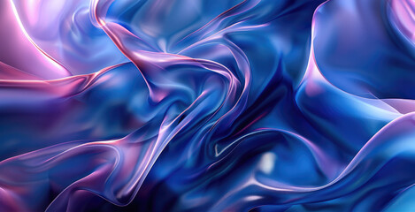 Abstract background with a blue and purple gradient, fluid shapes, elegant curves, and smooth lines. Generative AI.