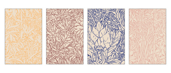 Collection of 4 botanical designs.