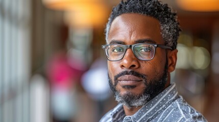 A man in glasses and a striped shirt