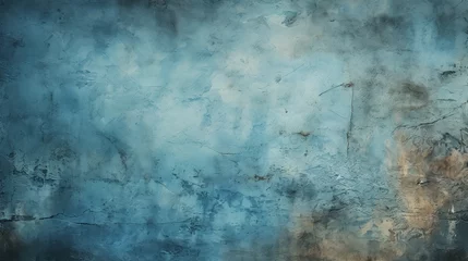 Fotobehang Gritty and worn, grunge cool blue texture abstract background with distressed effect, aged feel reminiscent of concrete walls © Balica