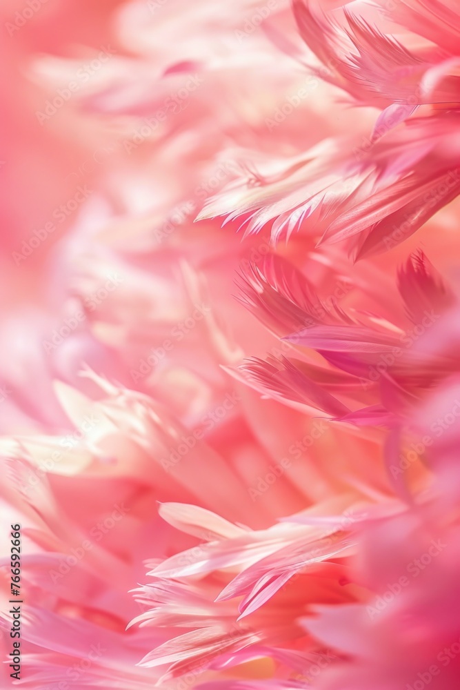 Poster detailed view of pink feathers, suitable for various design projects